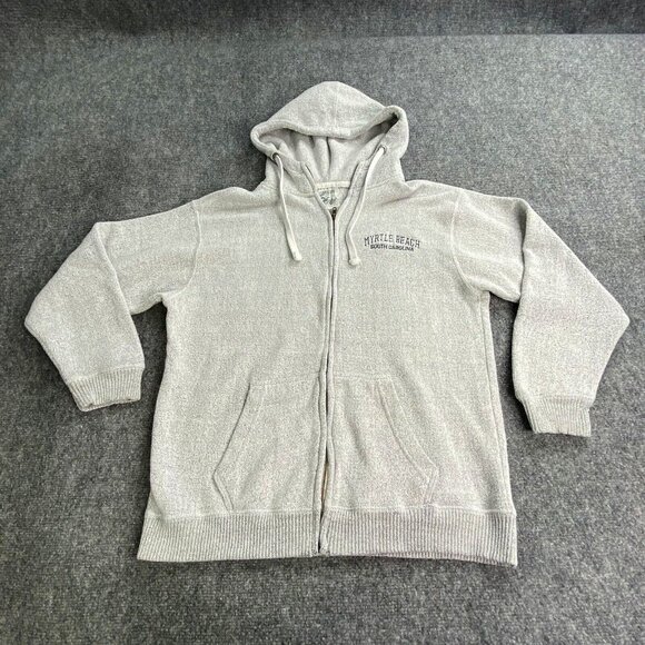 Myrtle Beach SC Jacket Adult‎ Medium Full Zip Hoodie Gray Esy Surf Co souvenir - Picture 1 of 11